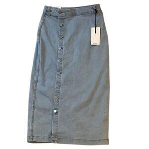 NWT OAT New York Denim Button Front Maxi Skirt High Rise  Size 2/26
